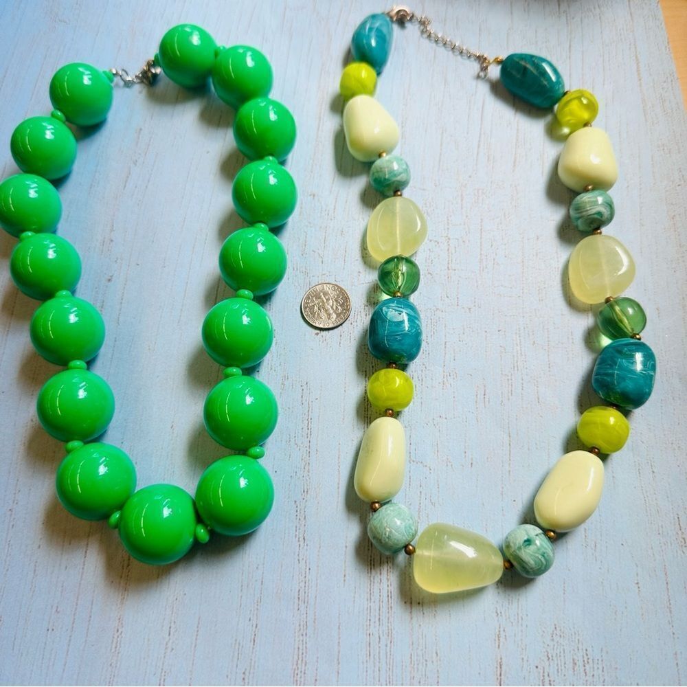 Green Beaded Necklace Bundle